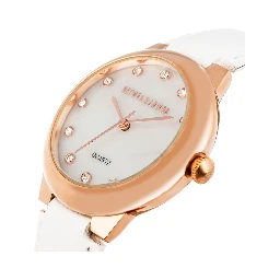 White Leather Dress Watch