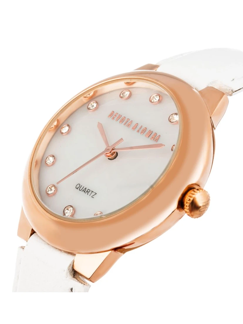 White Leather Dress Watch