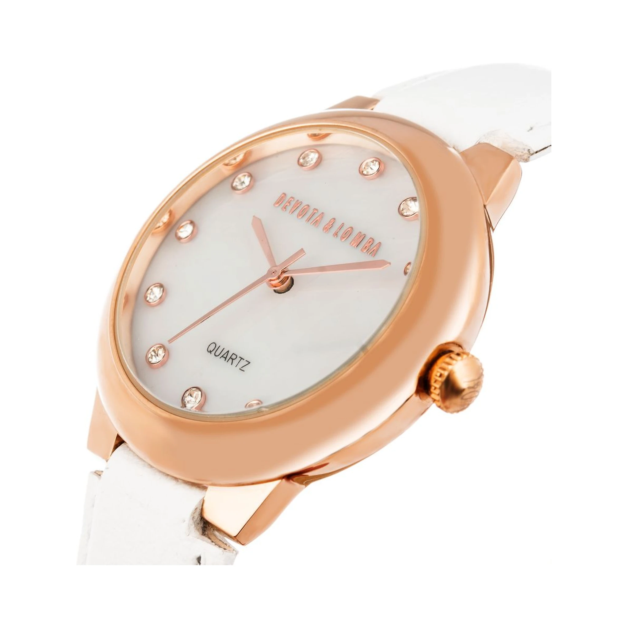 White Leather Dress Watch