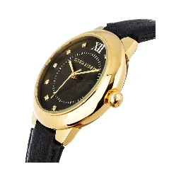 Black Leather Dress Watch