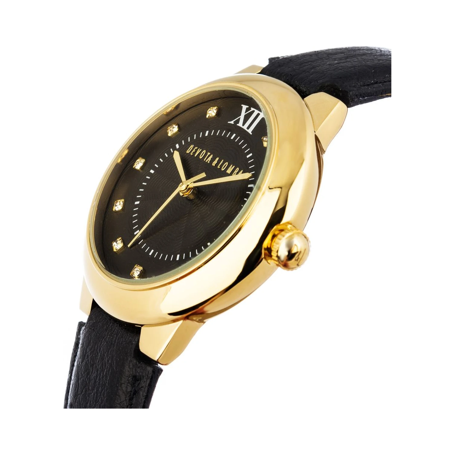 Black Leather Dress Watch