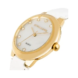 White Leather Dress Watch