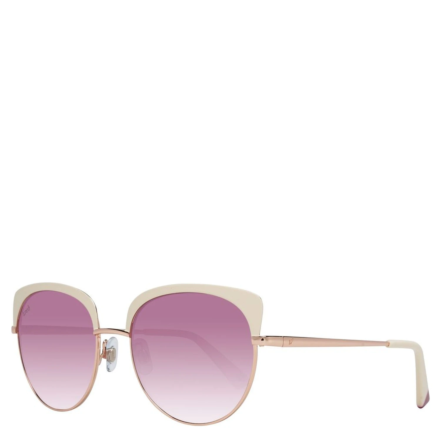 نظارات شمسية معدنية باللون الذهبي الوردي