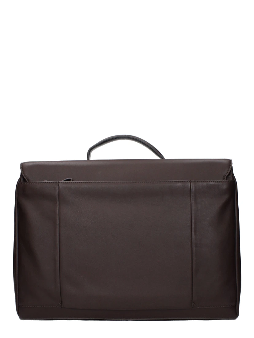 Brown Leather Business And Laptop Bag