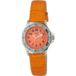 Orange Leather Dress Watch