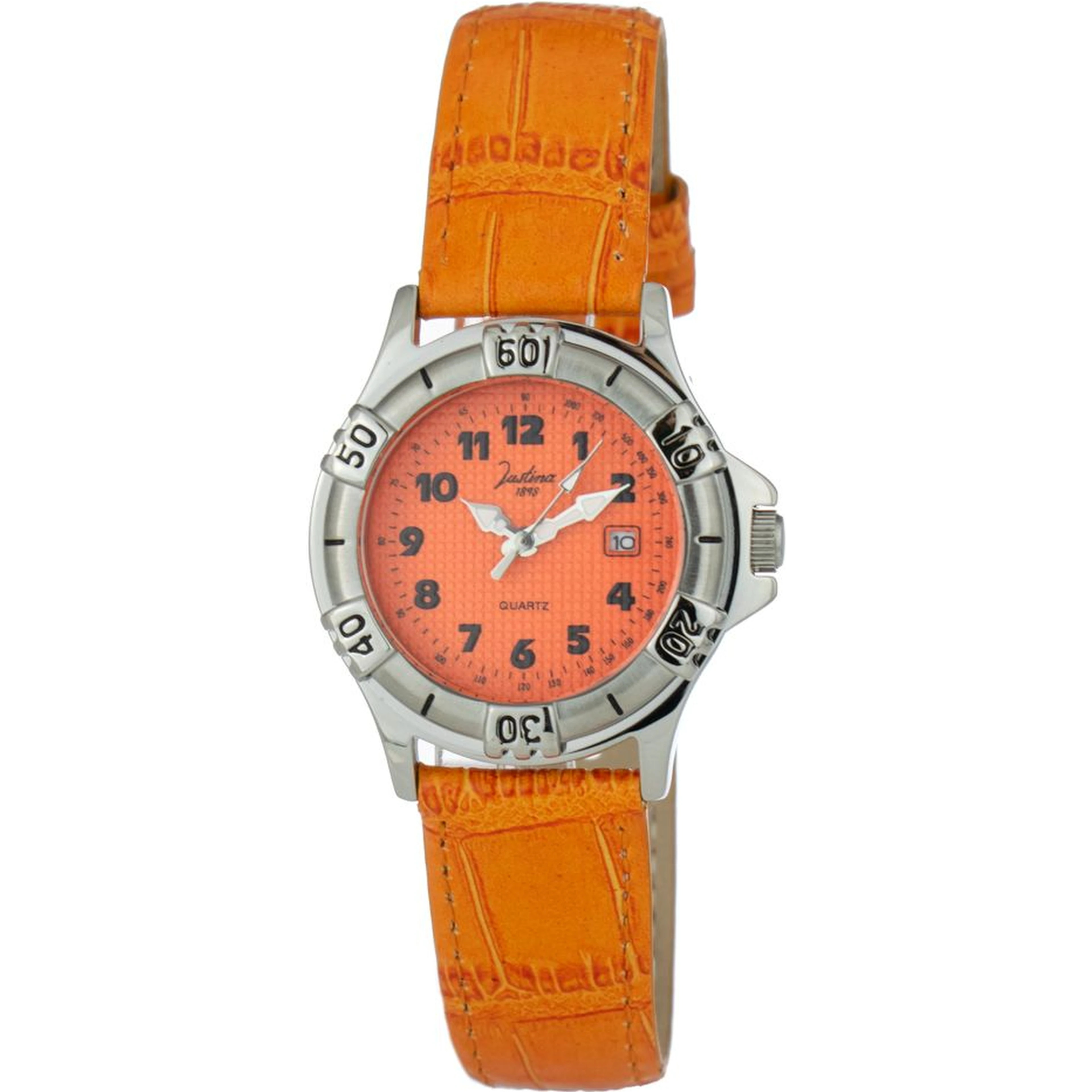 Orange Leather Dress Watch