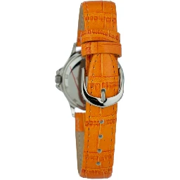 Orange Leather Dress Watch