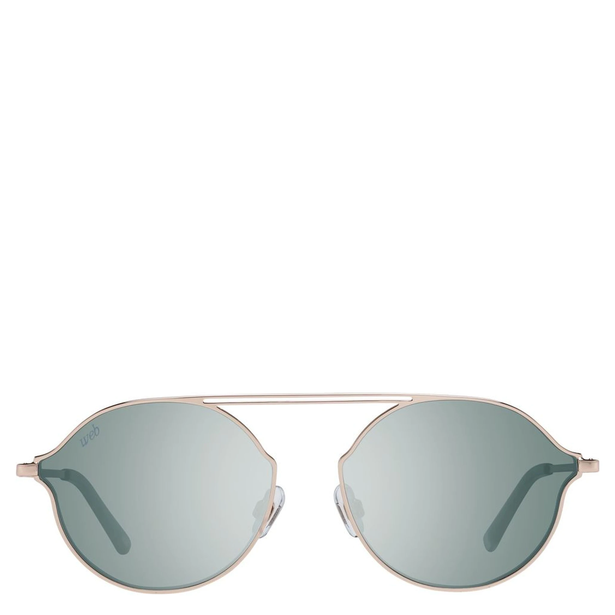 نظارات شمسية معدنية باللون الذهبي الوردي