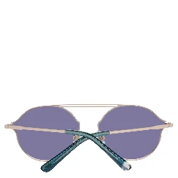 نظارات شمسية معدنية باللون الذهبي الوردي