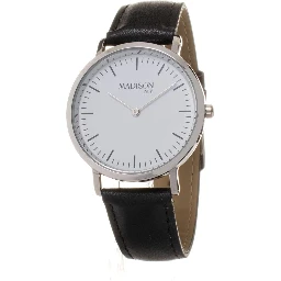 Black Artificial Leather Dress Watch