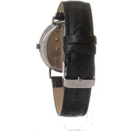 Black Artificial Leather Dress Watch