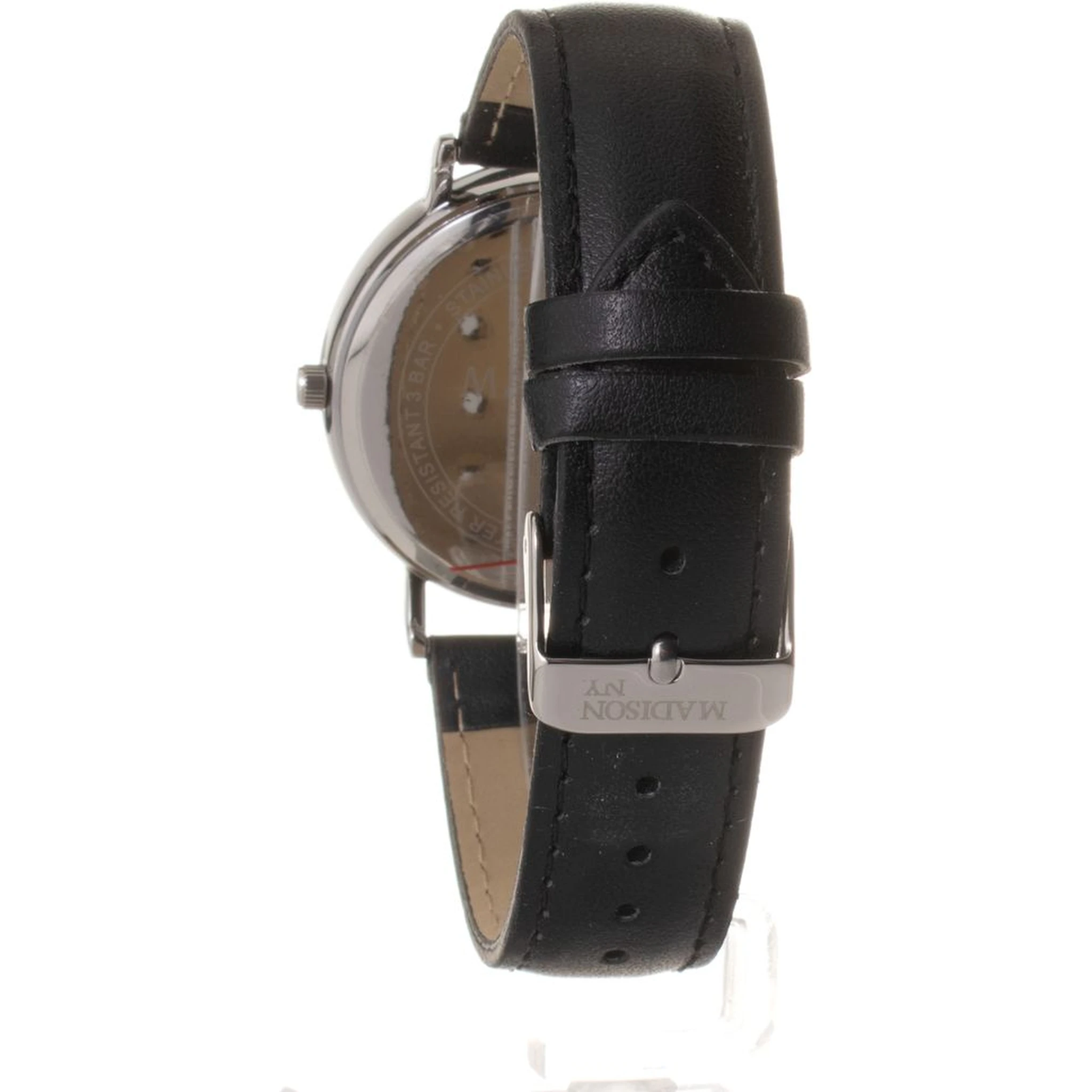 Black Artificial Leather Dress Watch