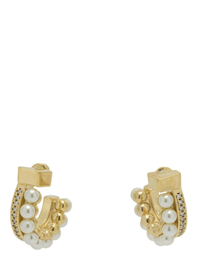 "Gancini" earrings with pearls