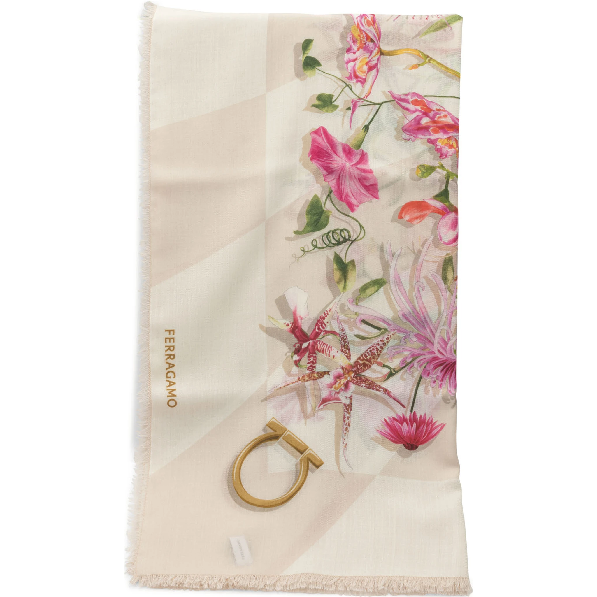 Gaia print wool scarf