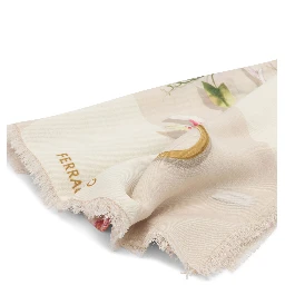 Gaia print wool scarf