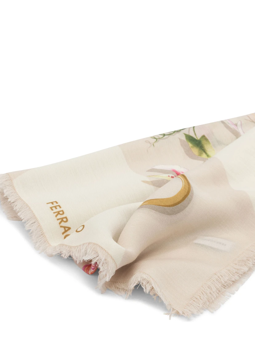 Gaia print wool scarf