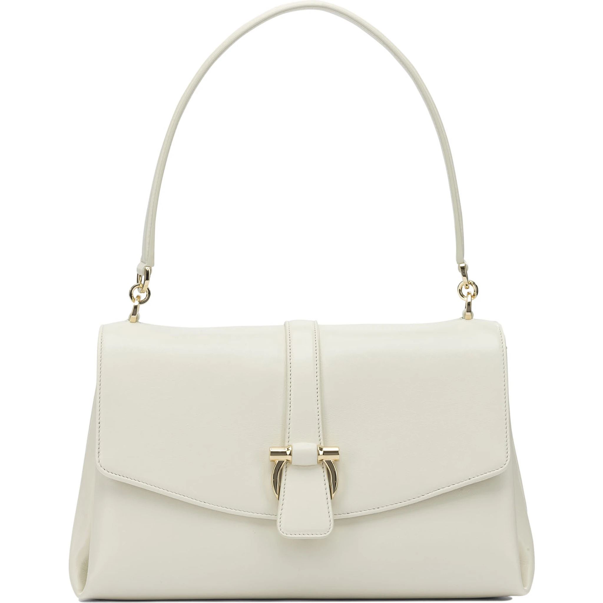 Leather shoulder bag with flap