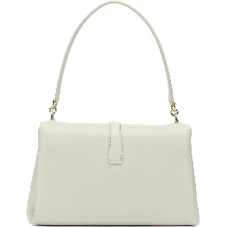 Leather shoulder bag with flap