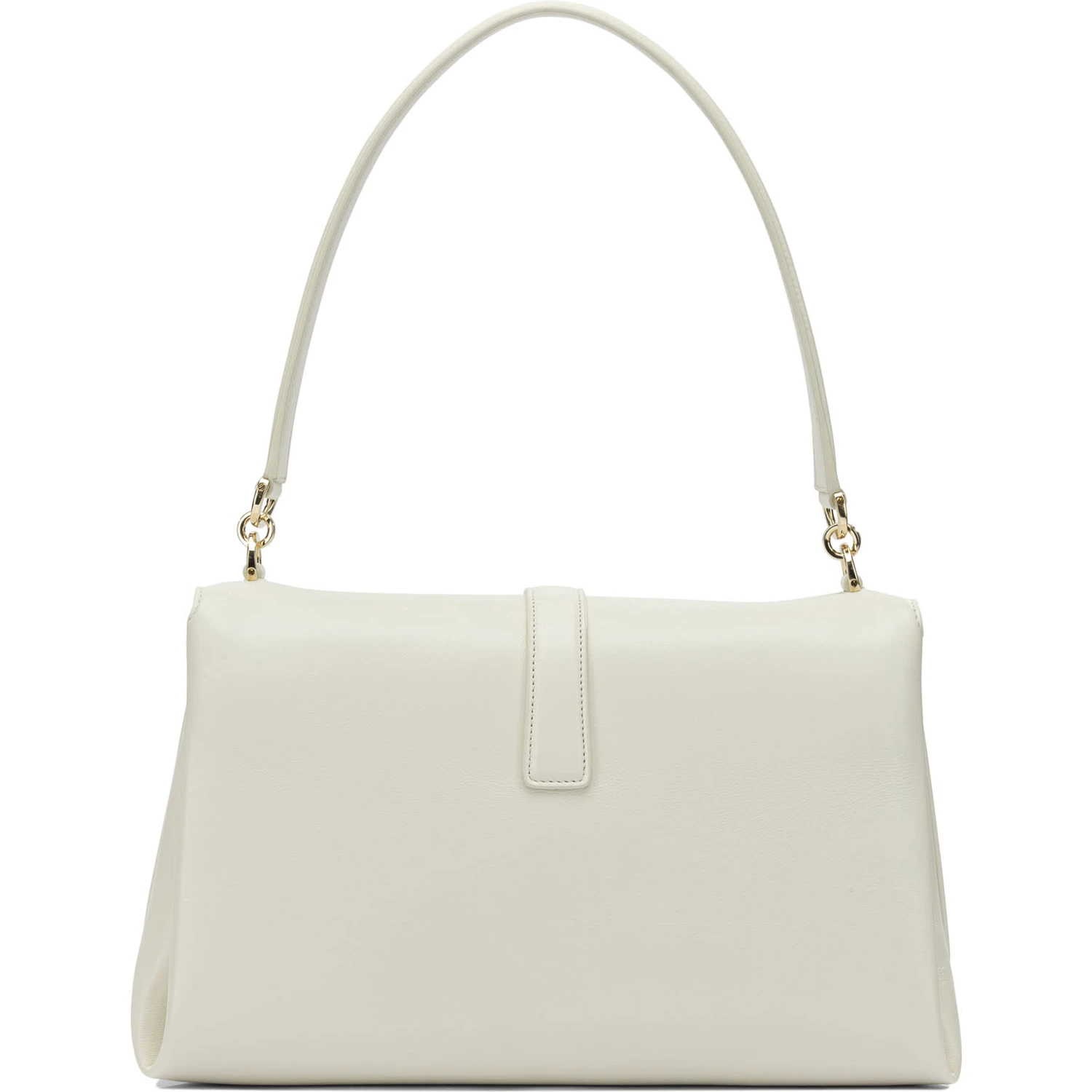 Leather shoulder bag with flap