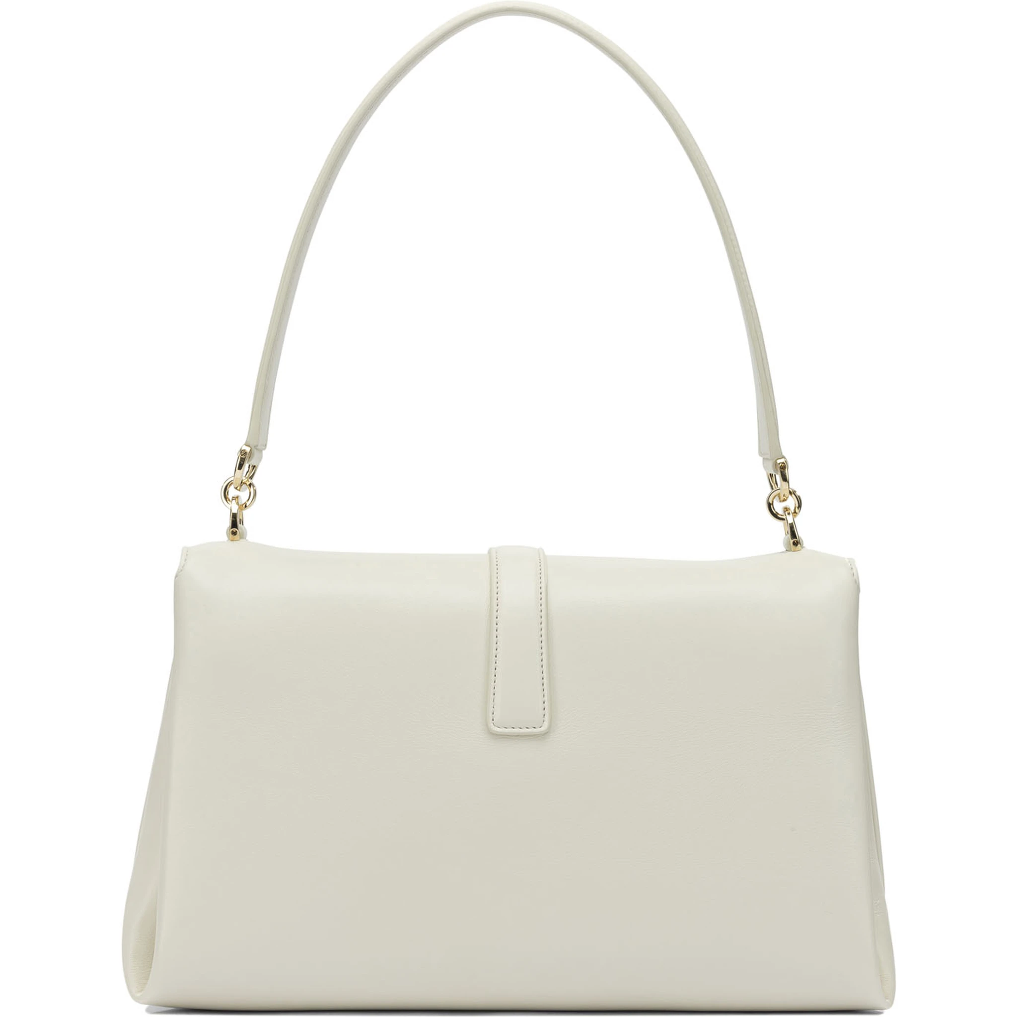 Leather shoulder bag with flap