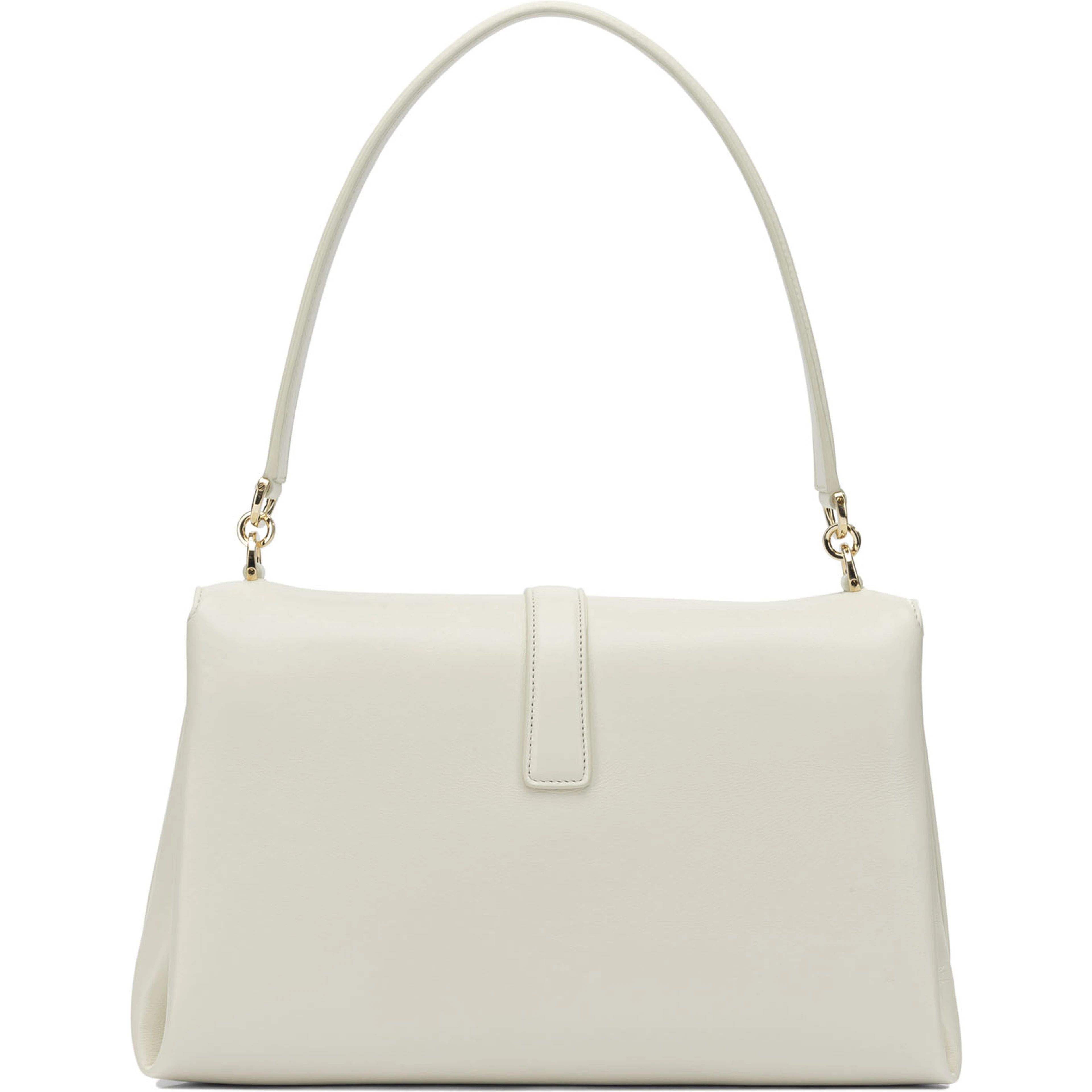 Leather shoulder bag with flap