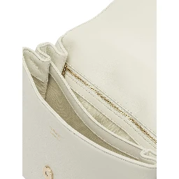 Leather shoulder bag with flap