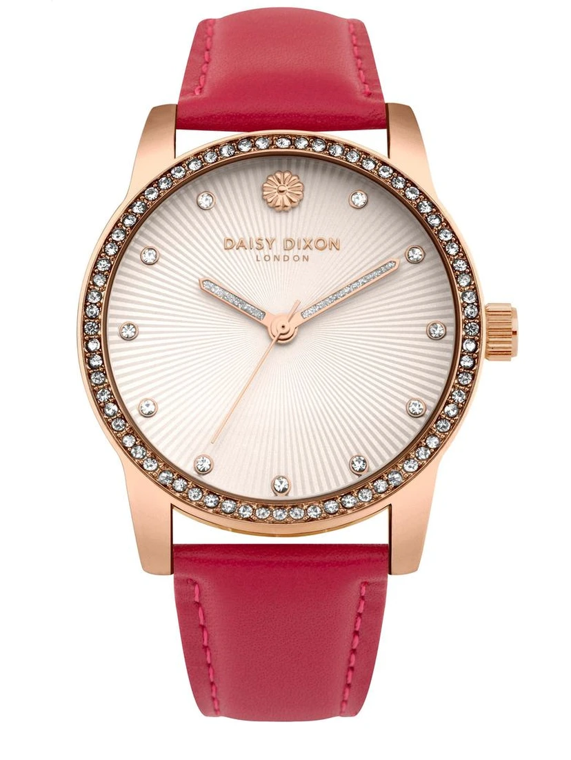 Red Leather Dress Watch