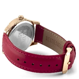 Red Leather Dress Watch