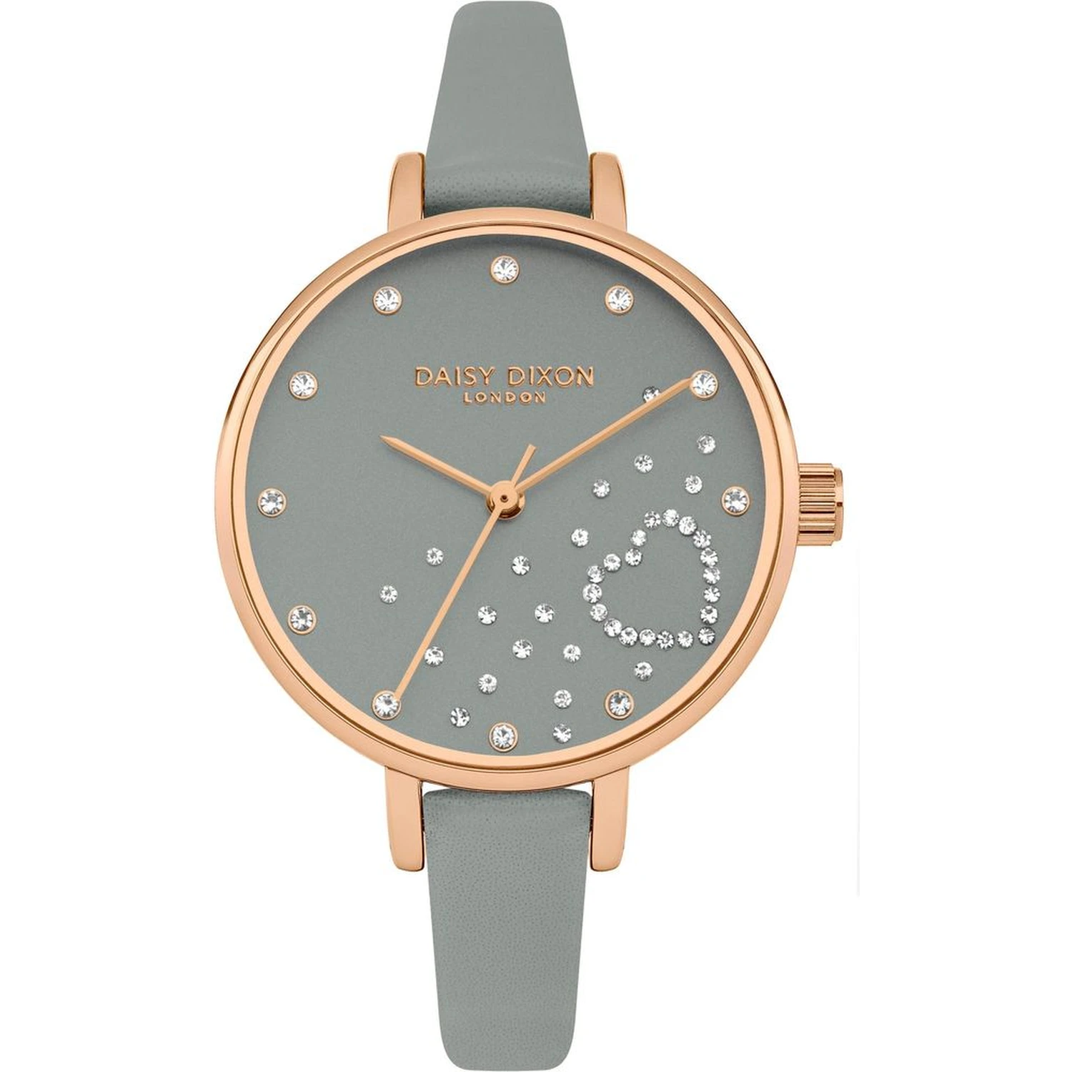 Gray Leather Dress Watch