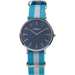 Light Blue Textile Dress Watch