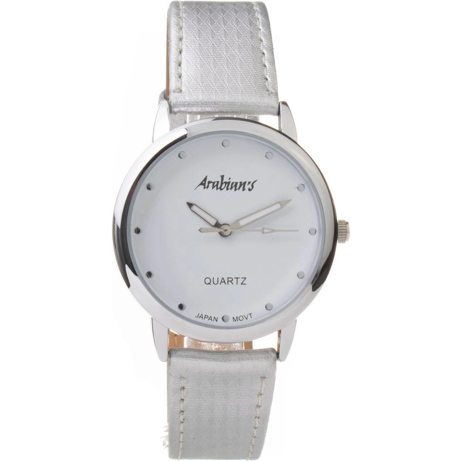 Silver Leather Dress Watch