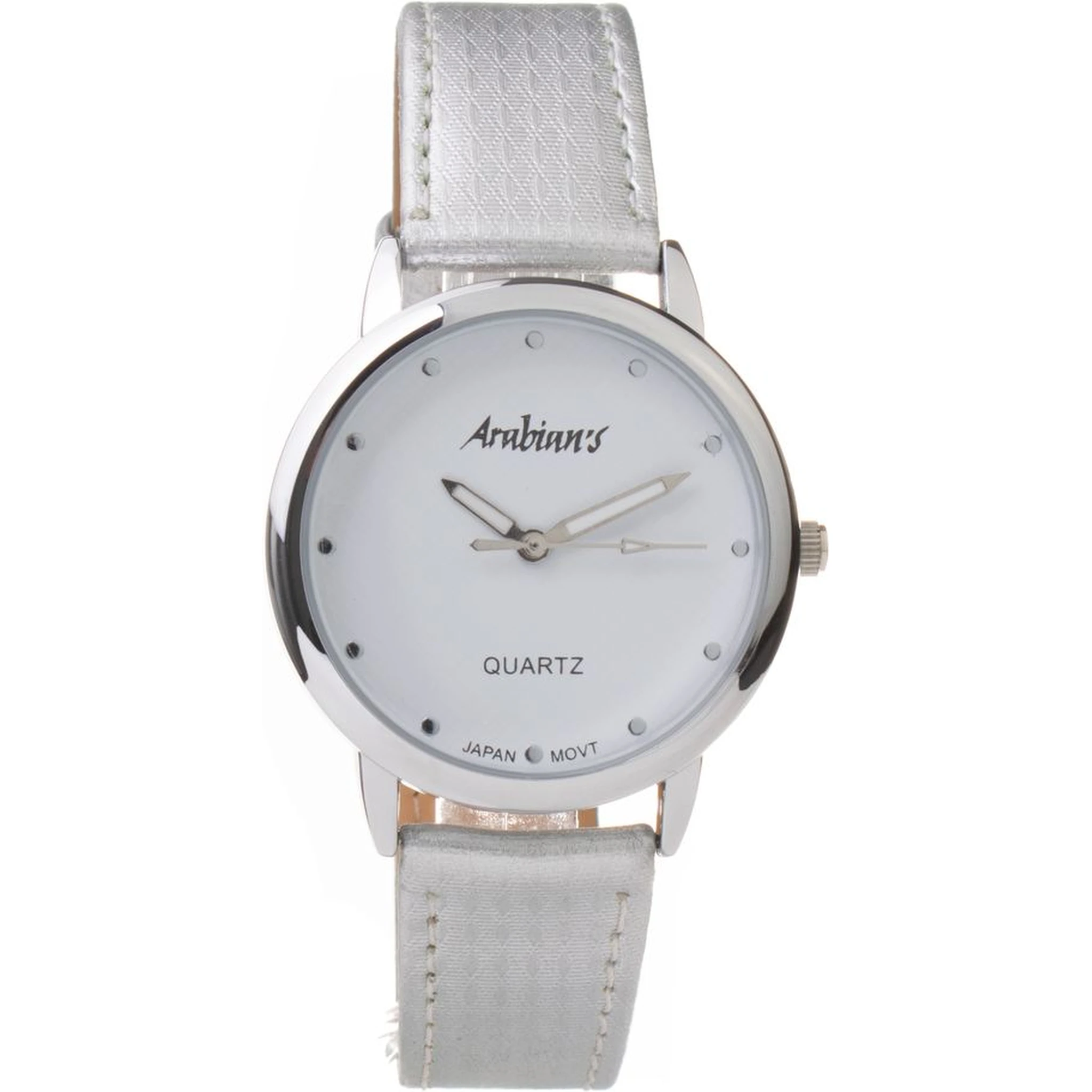 Silver Leather Dress Watch