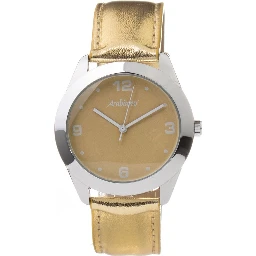 Gold Leather Dress Watch