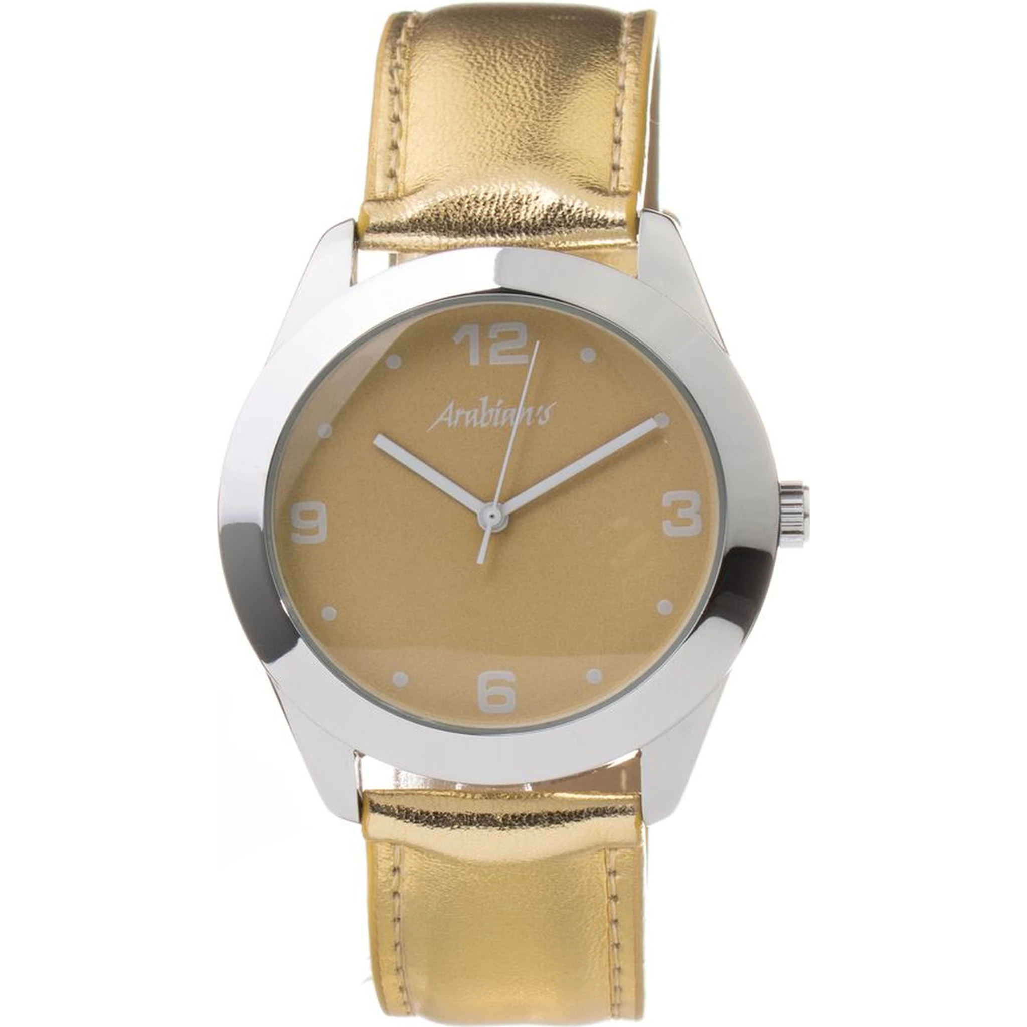 Gold Leather Dress Watch