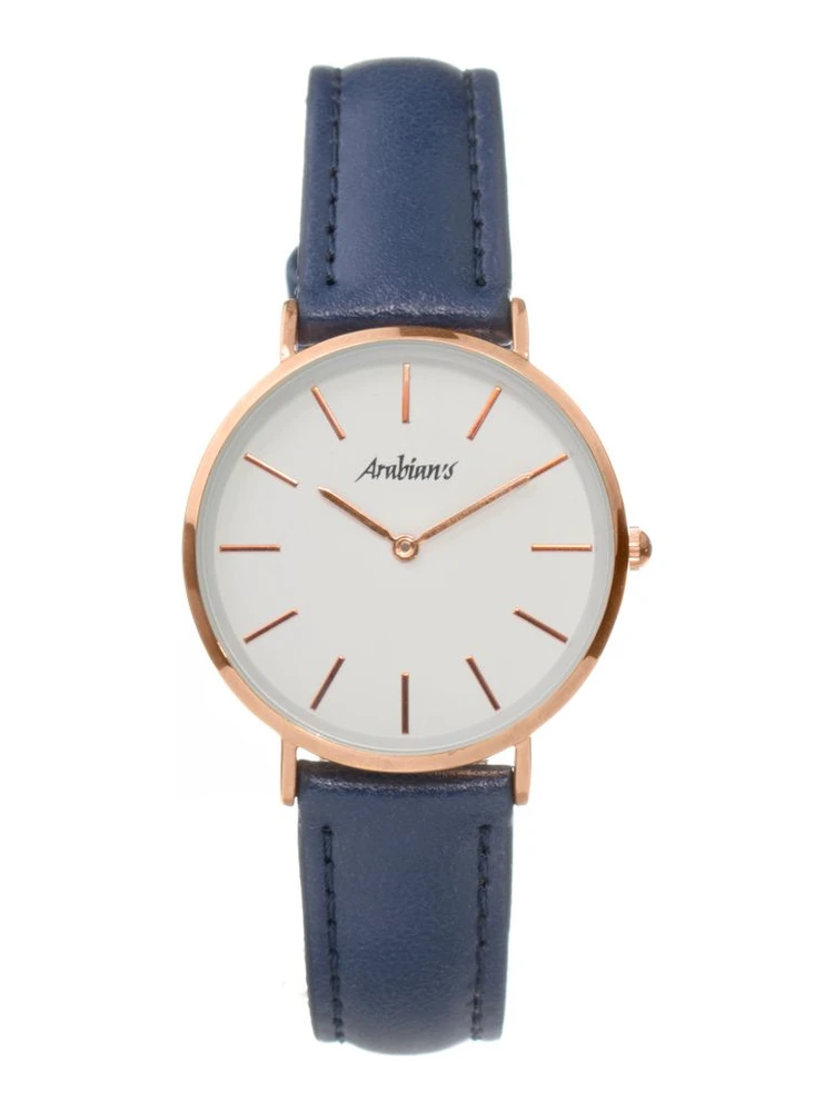 Blue Leather Dress Watch