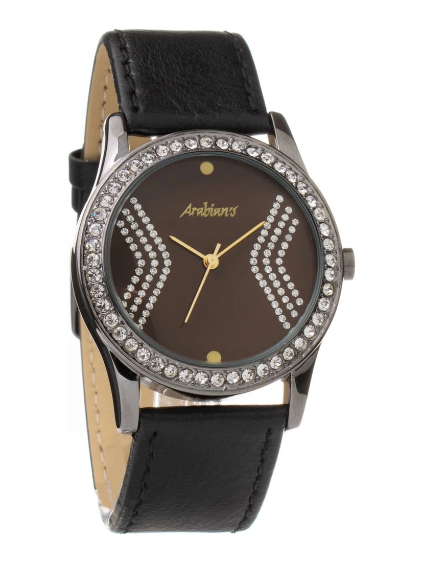 Black Leather Dress Watch