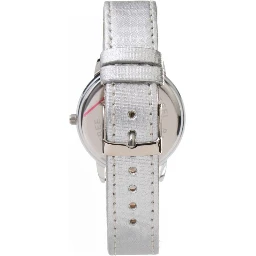 Silver Leather Dress Watch