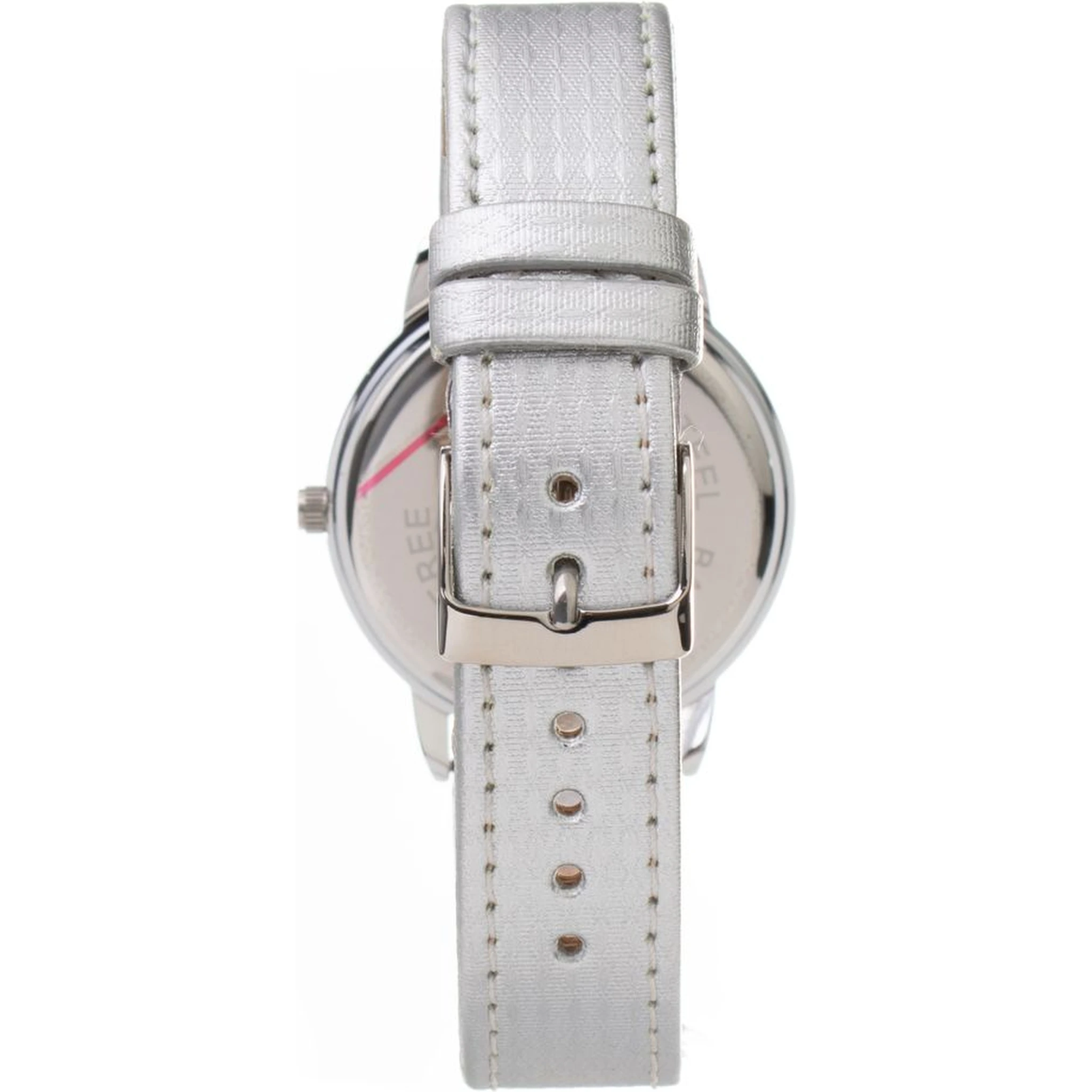 Silver Leather Dress Watch
