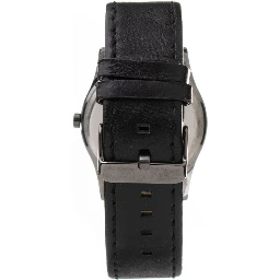 Black Leather Dress Watch