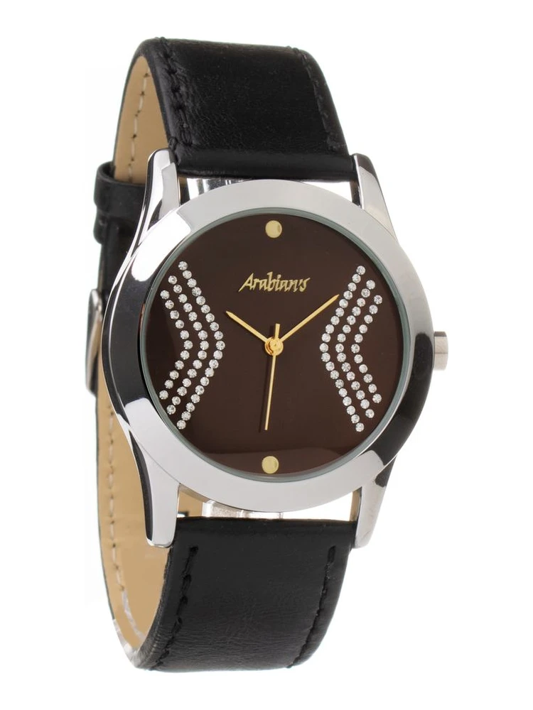 Black Leather Dress Watch
