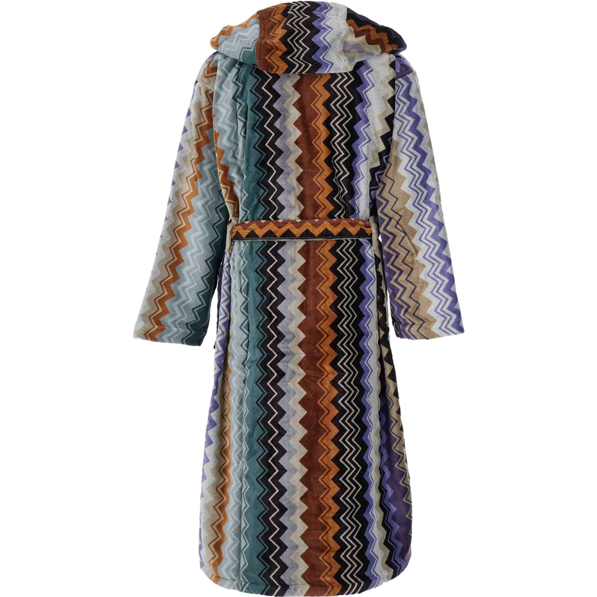 Giacomo Multicolor Bathrobe with Zig Zag Motif in Cotton