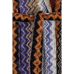 Giacomo Multicolor Bathrobe with Zig Zag Motif in Cotton
