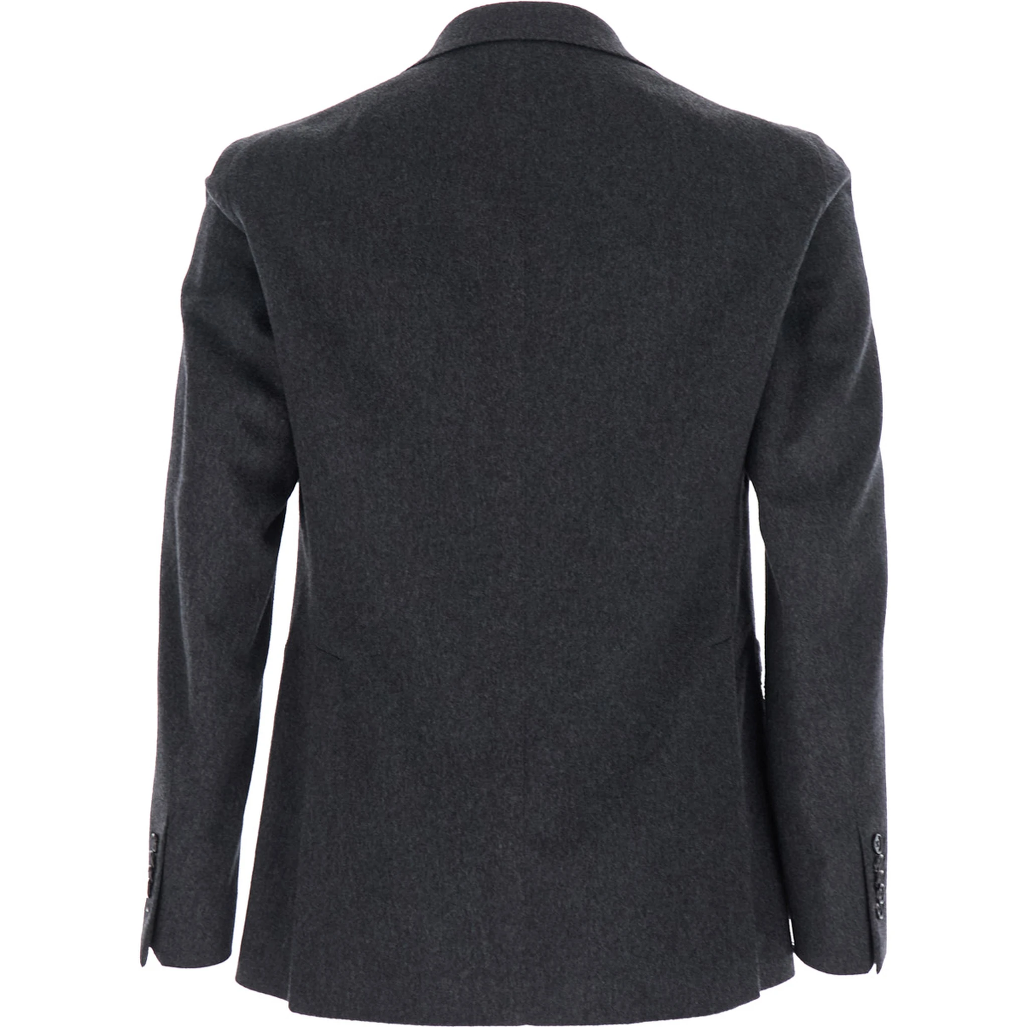 Grey Double-Breasted Jacket with Peak Revers in Wool and Cashmere Man