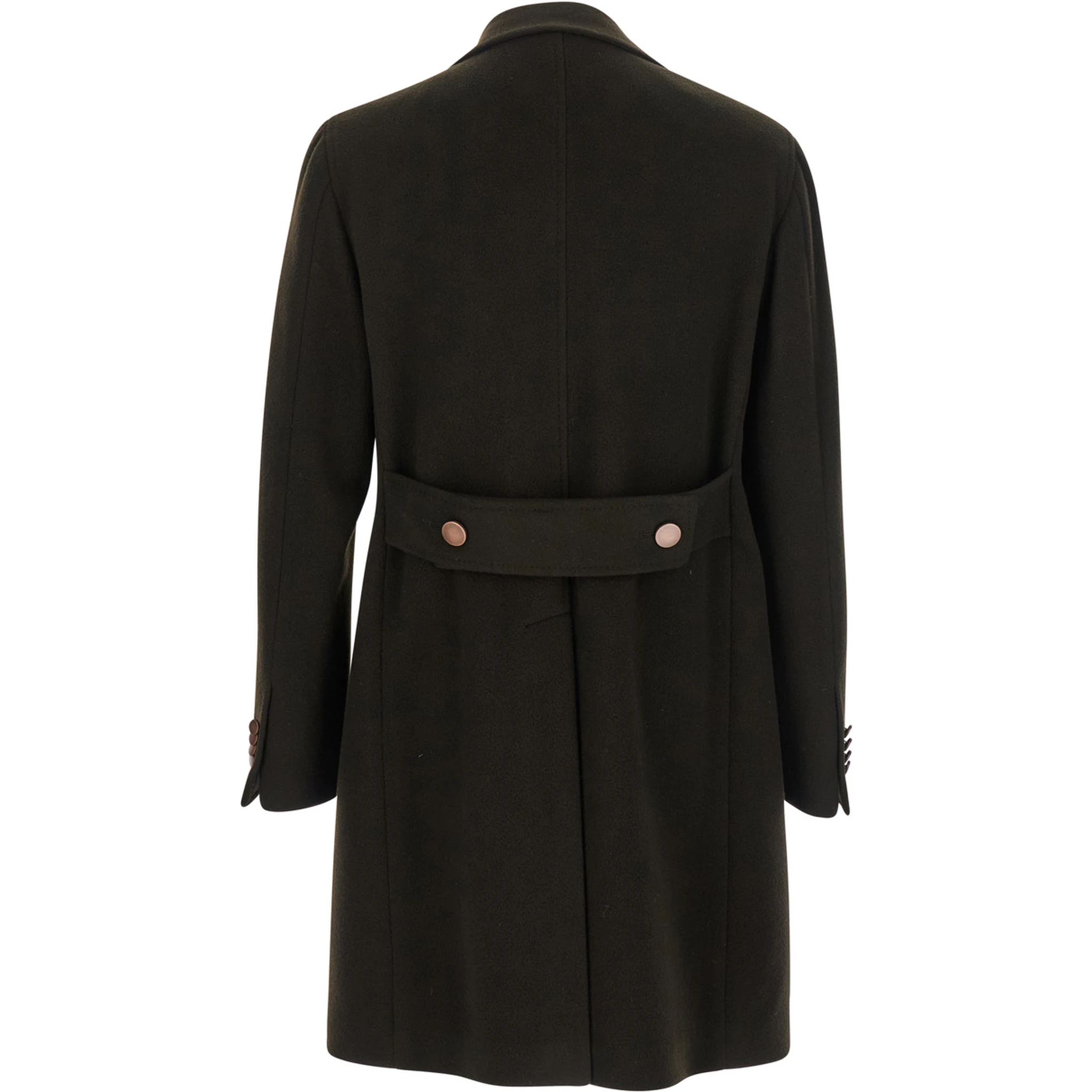 Arden Brown Double-Breasted Coat with Notched Revers in Wool and Cashmere Man