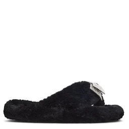 Black Polyester Slippers
