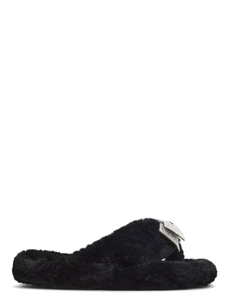 Black Polyester Slippers