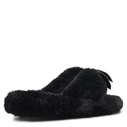 Black Polyester Slippers