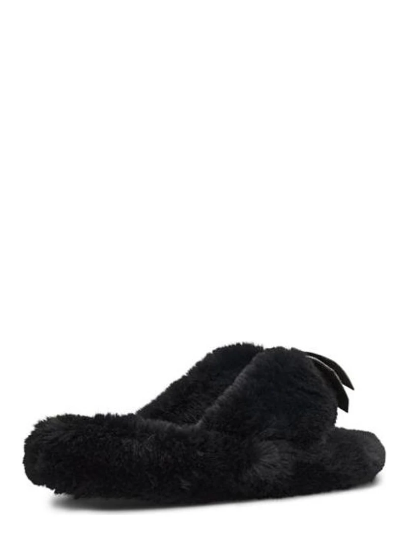 Black Polyester Slippers
