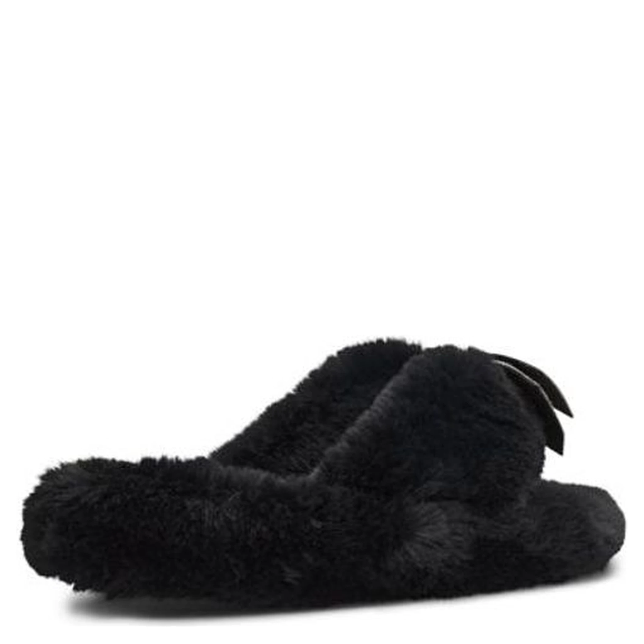 Black Polyester Slippers