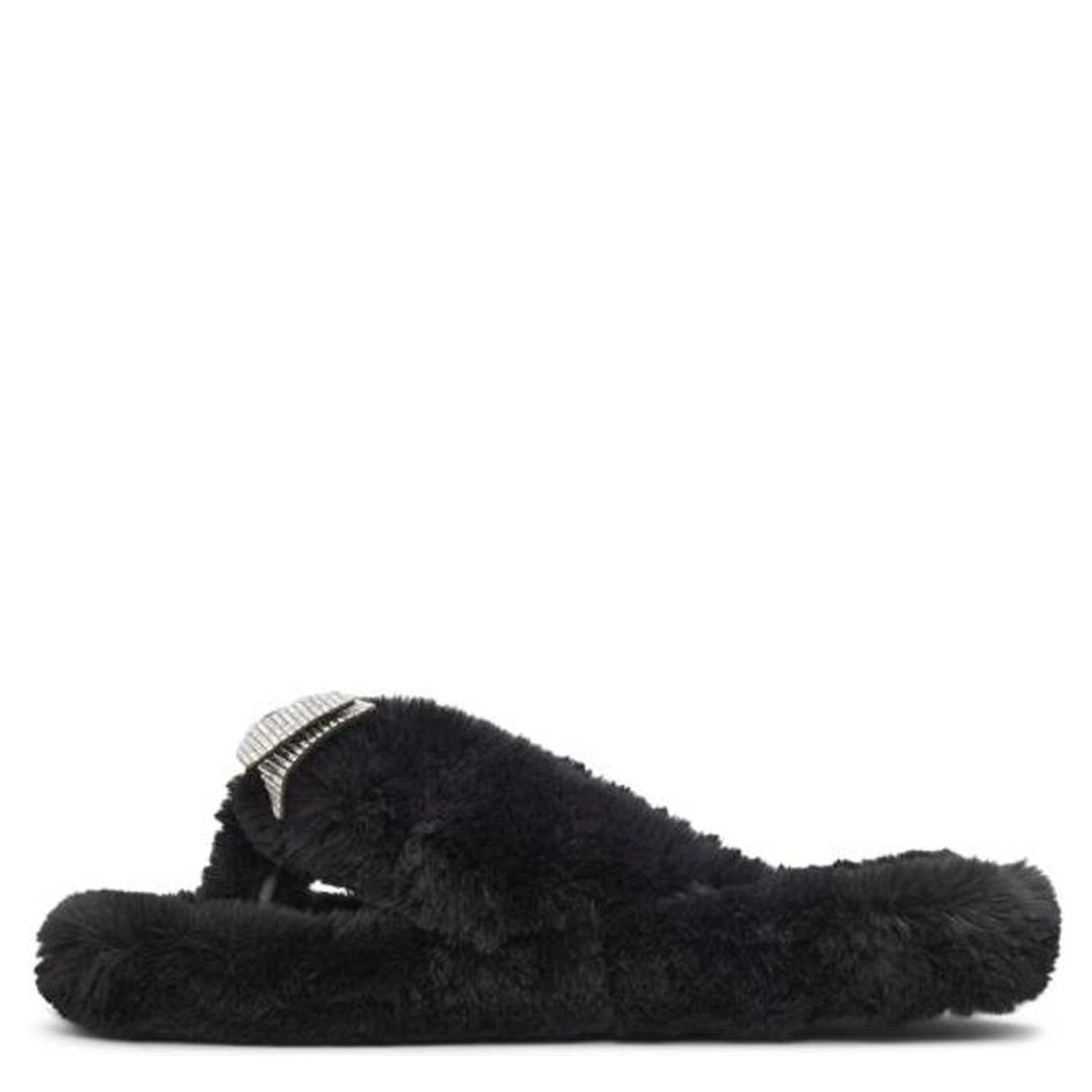 Black Polyester Slippers